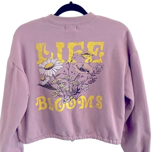 Urban Nation Lavender Life Blooms Graphic Crew Neck Sweatshirt - Picture 8 of 12